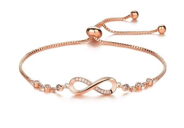 Elegant Rose Gold Infinity Adjustable Bracelet