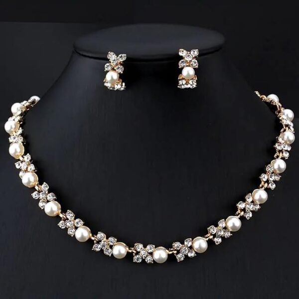 Elegant Pearl & Crystal Necklace Set for Women