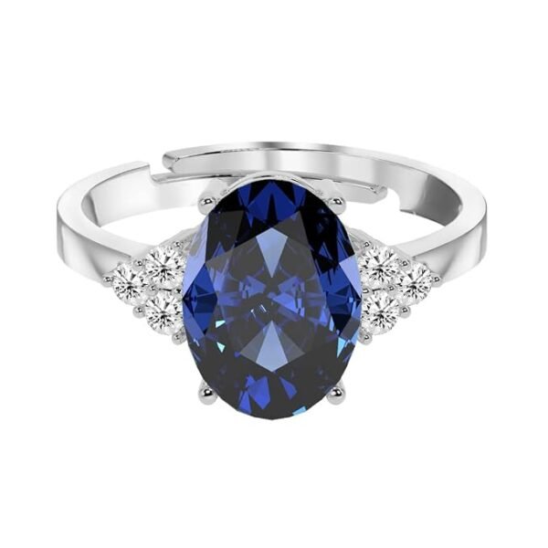 Clara 925 Sterling Silver Oval Ring with Adjustable Band Gift for Women & Girls