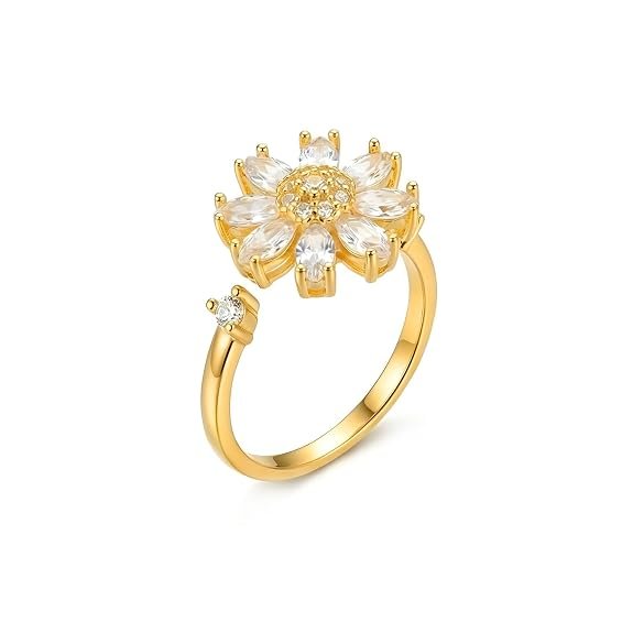 Artklim Gold-Plated Grid Spark Anti-Tarnish Ring