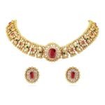 Rubans Choker Necklace Set Gold Plated Traditional Jewellery